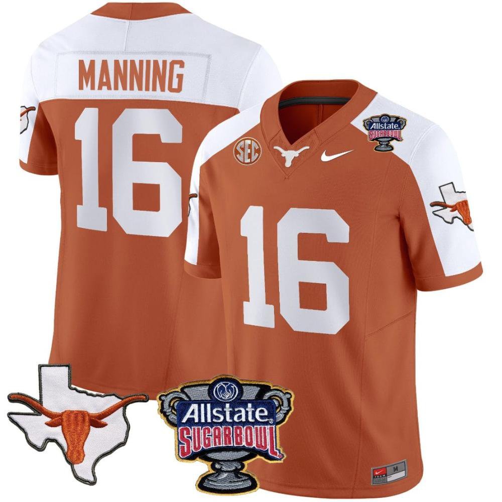 Arch Manning Jersey Orange #16 Texas Longhorns SEC College Football Stitched WARNVGXV
