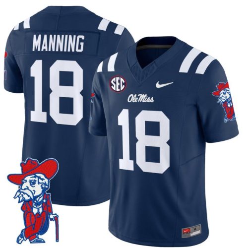 Archie Manning Jersey #18 Ole Miss Rebels Vapor Limited College Football Stitched Navy PLXJMGXV