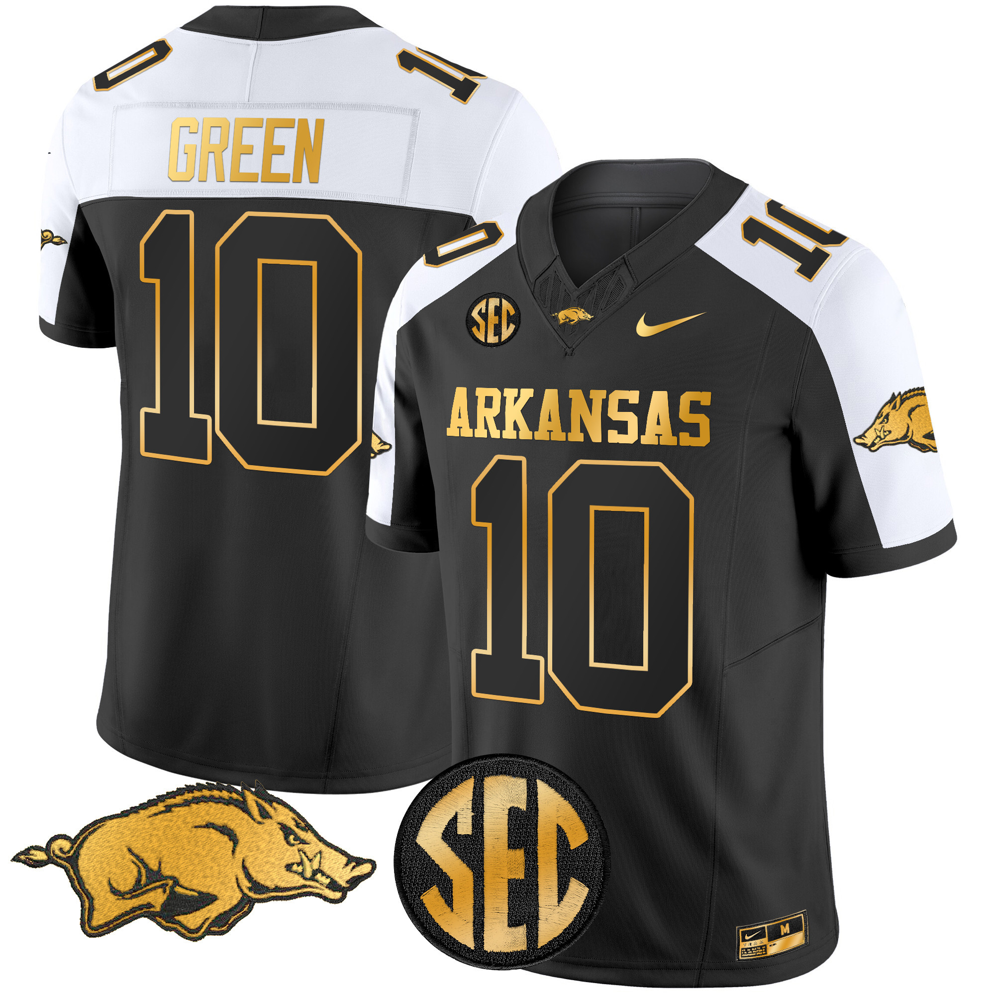 Arkansas Razorbacks Gold Vapor Limited Jersey - All Stitched #1 RB645GXV