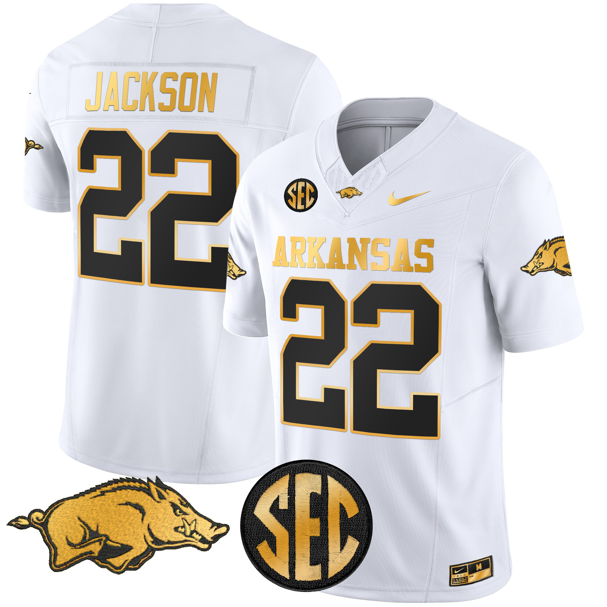Arkansas Razorbacks Gold Vapor Limited Jersey - All Stitched #10 OGBKQGXV