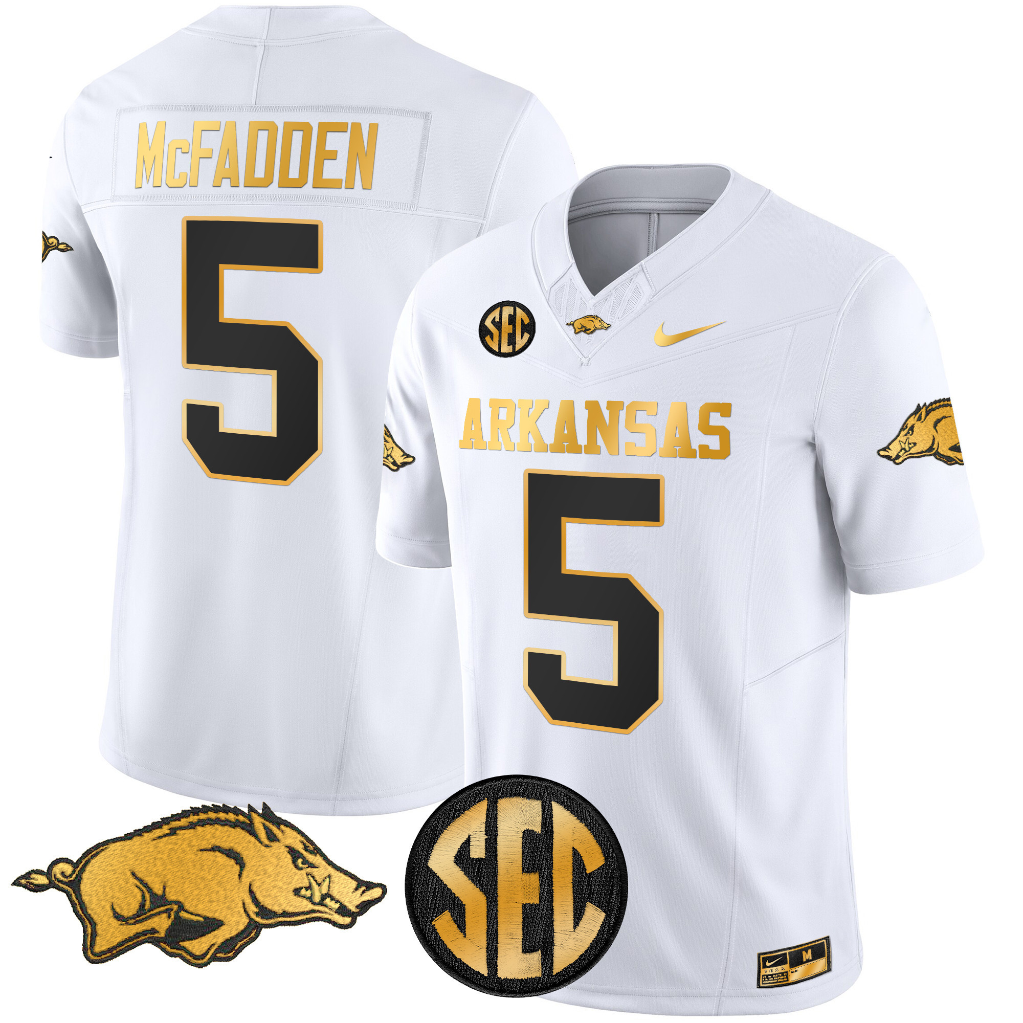 Arkansas Razorbacks Gold Vapor Limited Jersey - All Stitched #12 EJ4BVGXV