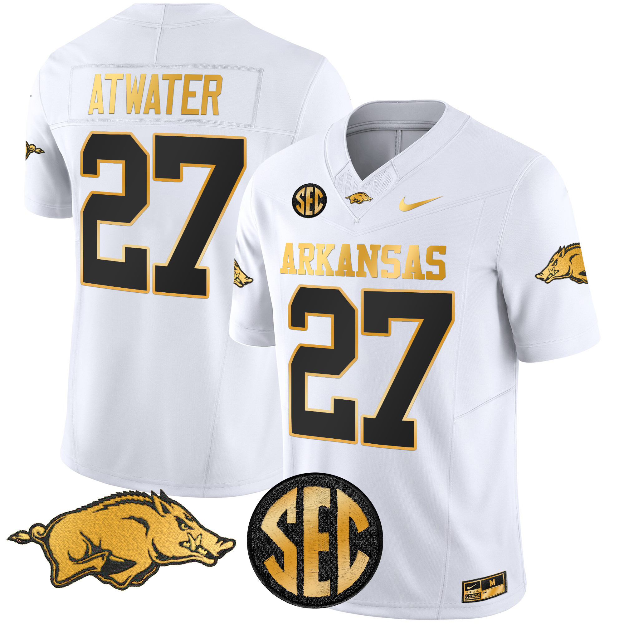 Arkansas Razorbacks Gold Vapor Limited Jersey - All Stitched #13 9XSR8GXV