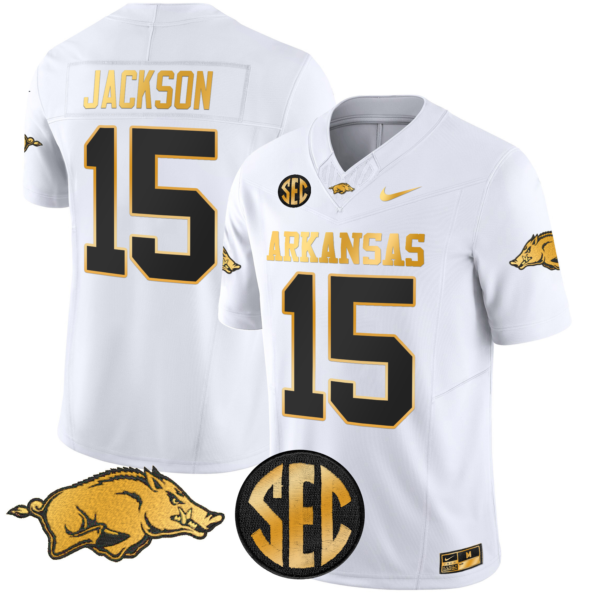 Arkansas Razorbacks Gold Vapor Limited Jersey - All Stitched #14 6XM1QGXV