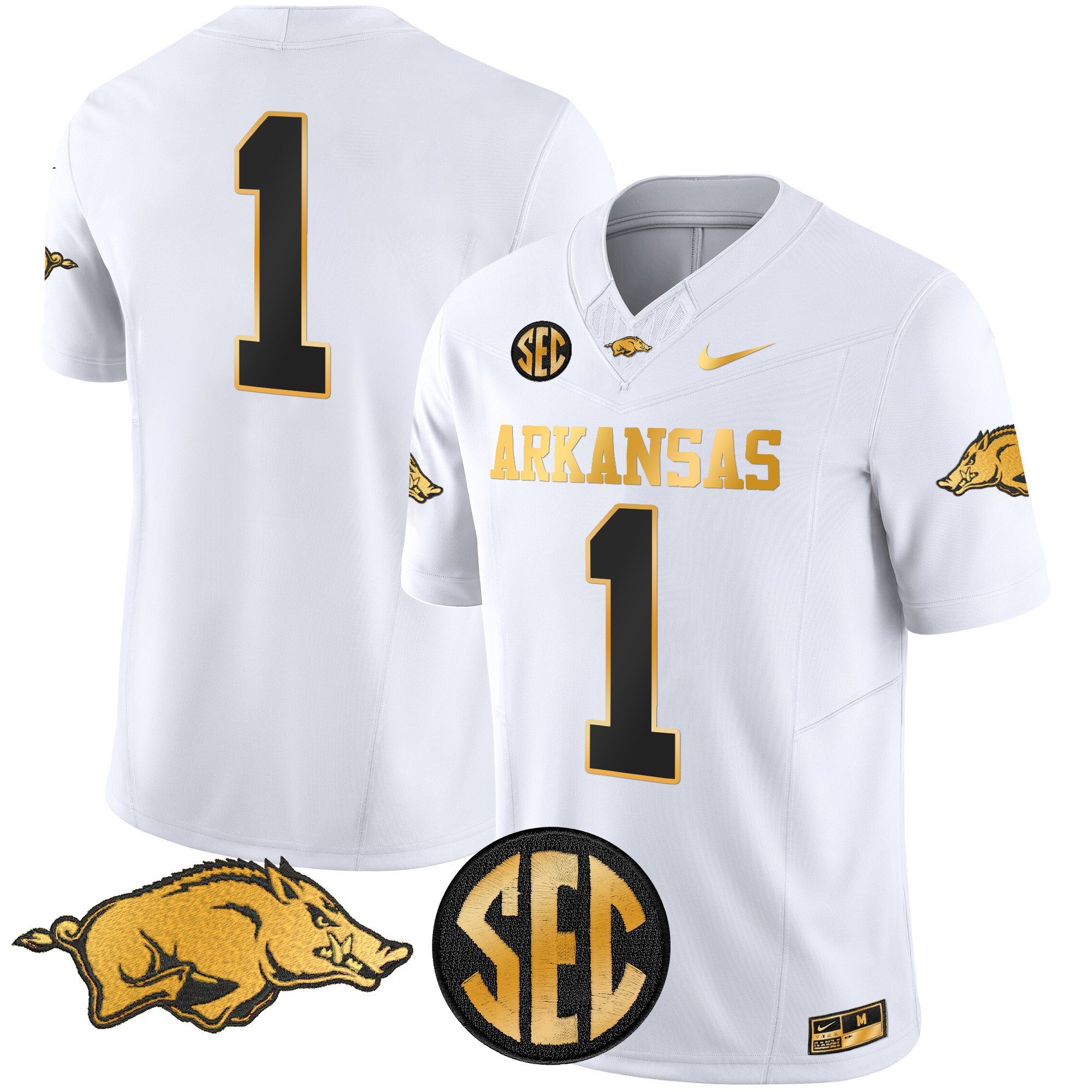 Arkansas Razorbacks Gold Vapor Limited Jersey - All Stitched #16 041BUGXV