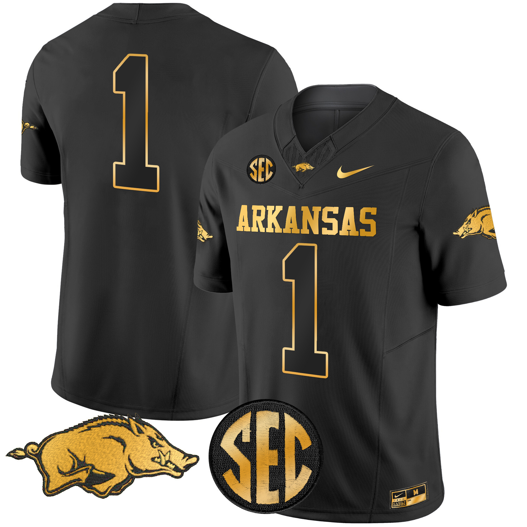Arkansas Razorbacks Gold Vapor Limited Jersey - All Stitched #24 SWY2WGXV