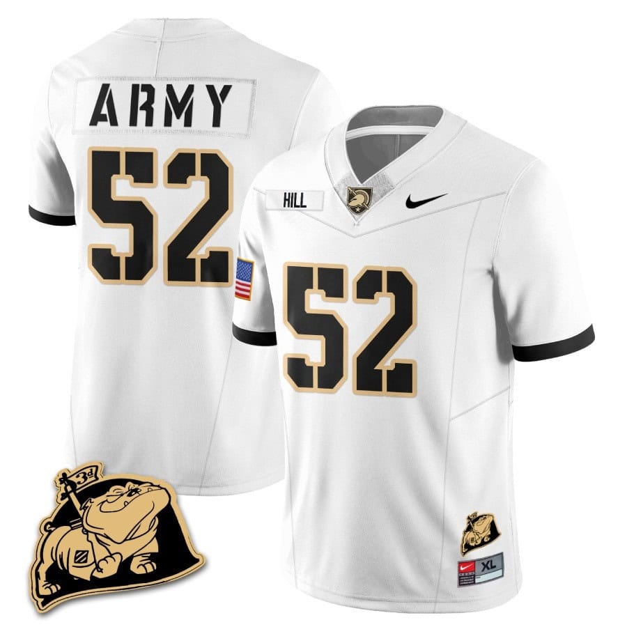 Army Black Knights Rocky The Bulldog Patch Jersey - All Stitched #1 CZP8IGXV