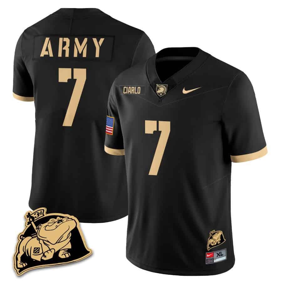 Army Black Knights Rocky The Bulldog Patch Jersey - All Stitched #10 F7FQKGXV