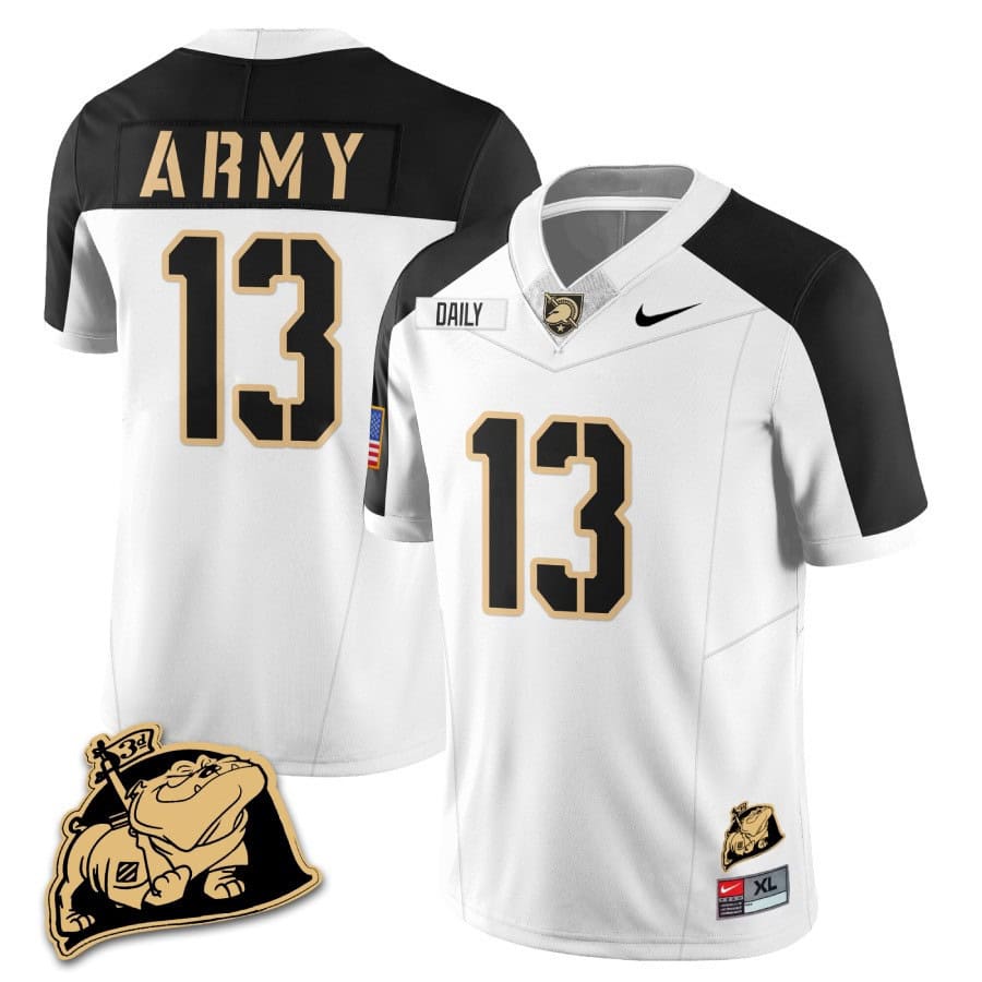 Army Black Knights Rocky The Bulldog Patch Jersey - All Stitched #12 KC4K0GXV