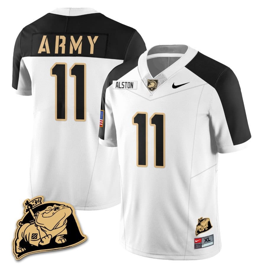 Army Black Knights Rocky The Bulldog Patch Jersey - All Stitched #14 OHNWRGXV