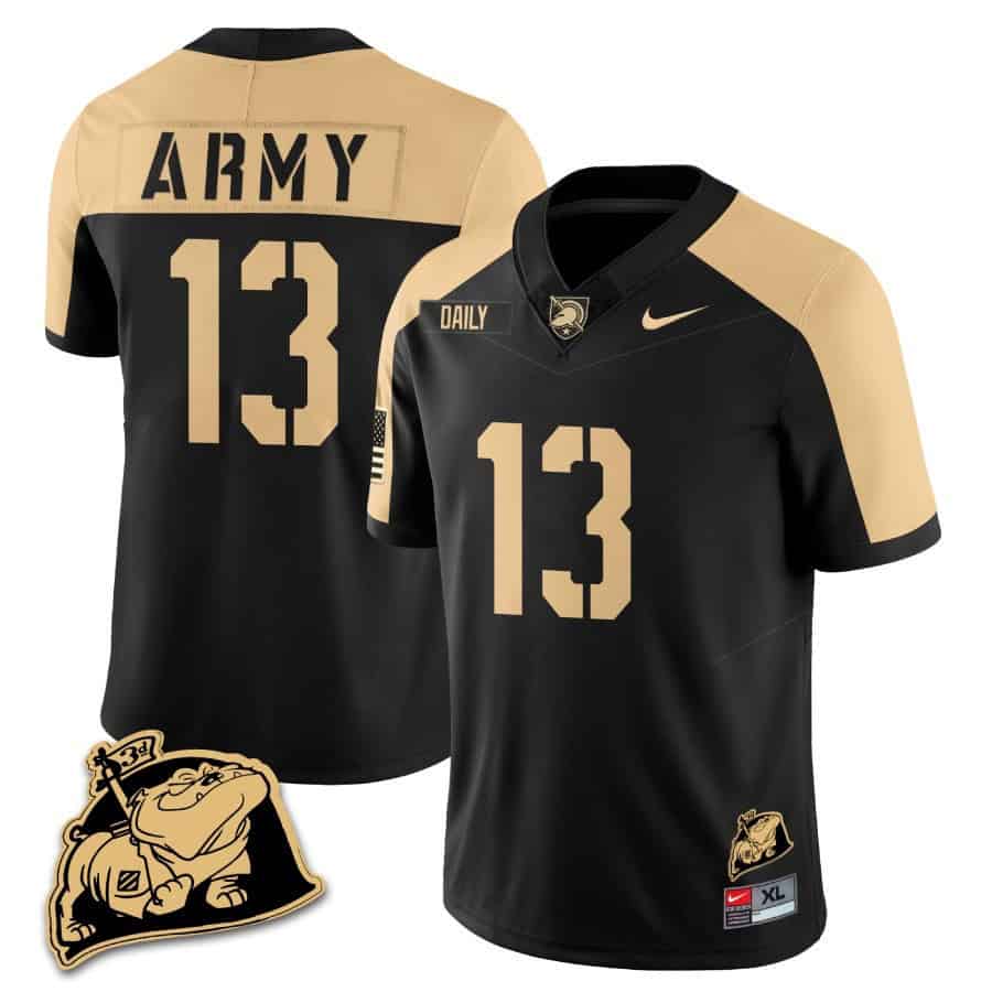 Army Black Knights Rocky The Bulldog Patch Jersey - All Stitched #17 MHEZAGXV