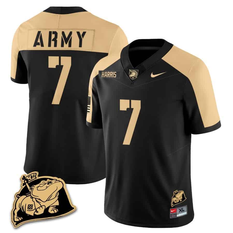 Army Black Knights Rocky The Bulldog Patch Jersey - All Stitched #18 JSNRPGXV