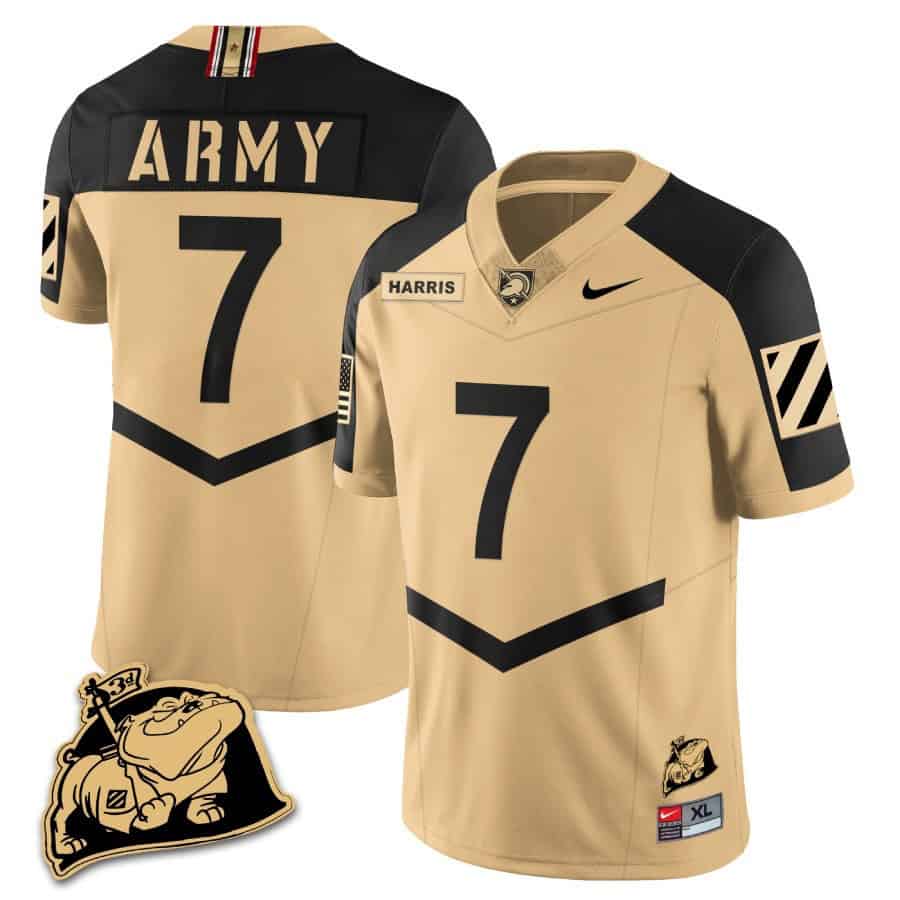Army Black Knights Rocky The Bulldog Patch Jersey - All Stitched #24 C9F7PGXV
