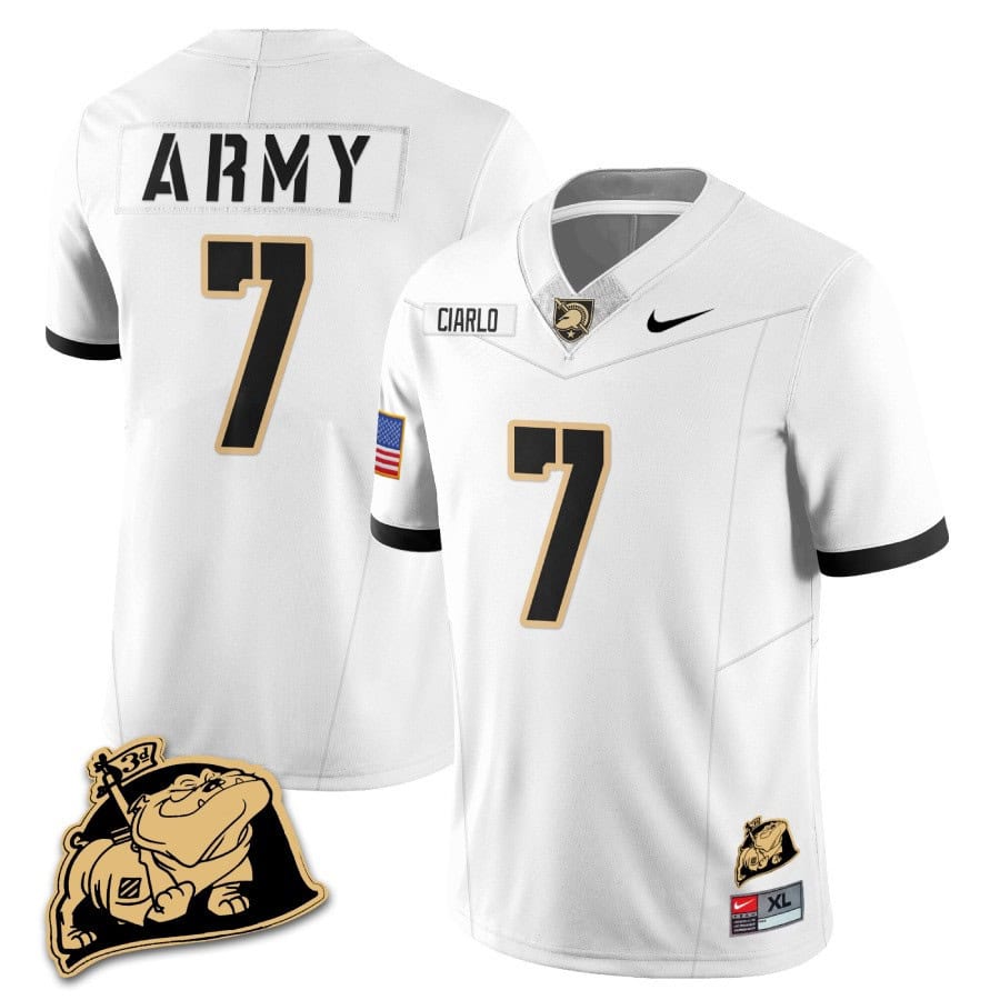Army Black Knights Rocky The Bulldog Patch Jersey - All Stitched #5 FD7NFGXV