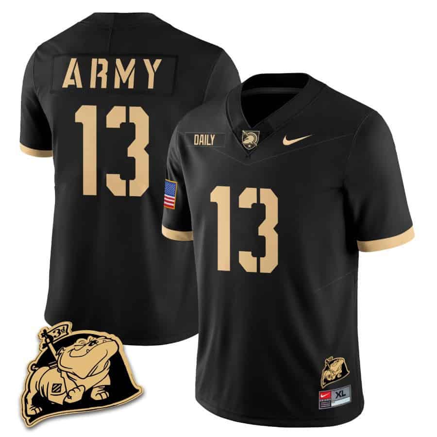 Army Black Knights Rocky The Bulldog Patch Jersey - All Stitched #7 L7ICHGXV