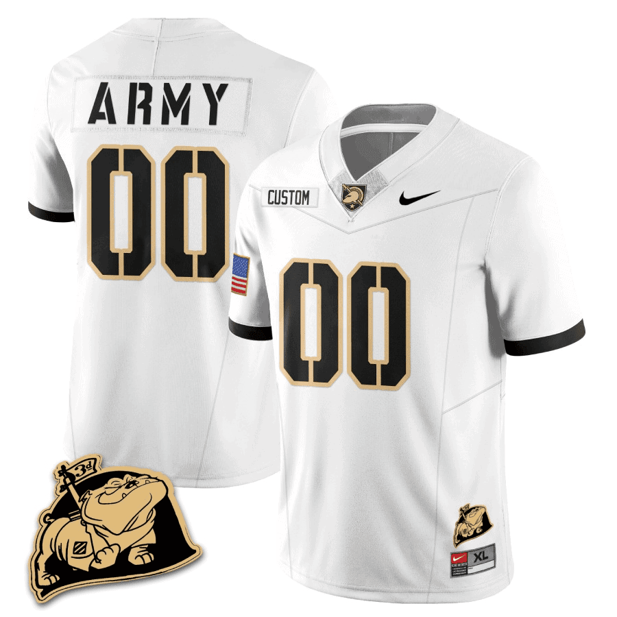 Army Black Knights Rocky The Bulldog Patch Vapor Custom Jersey - All Stitched #1 JONQZGXV