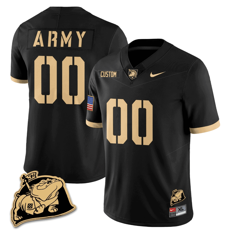Army Black Knights Rocky The Bulldog Patch Vapor Custom Jersey - All Stitched #2 DBVKIGXV