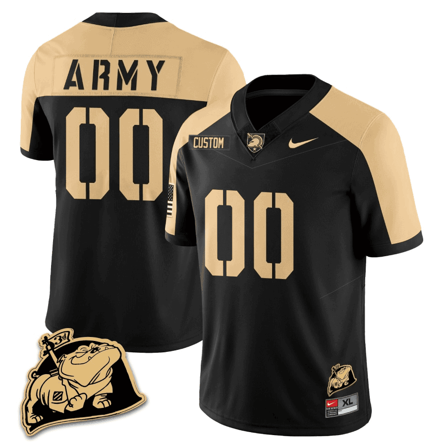 Army Black Knights Rocky The Bulldog Patch Vapor Custom Jersey - All Stitched #4 T0KSFGXV