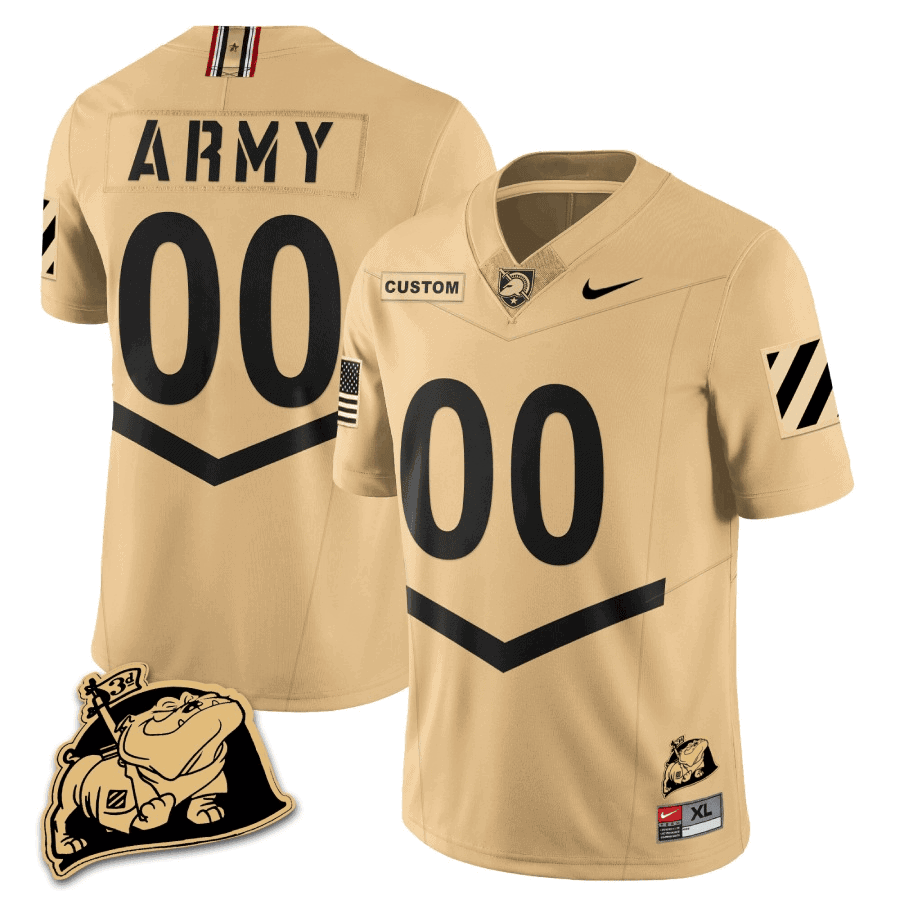 Army Black Knights Rocky The Bulldog Patch Vapor Custom Jersey - All Stitched #5 ANJRFGXV
