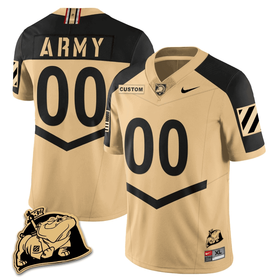 Army Black Knights Rocky The Bulldog Patch Vapor Custom Jersey - All Stitched #6 8HOCYGXV