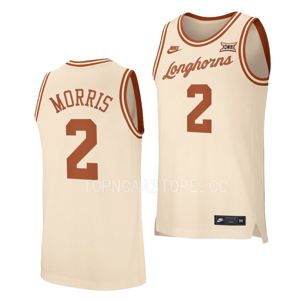 Arterio Morris Texas Longhorns #2 Cream Retro Jersey 2022-23 YZA5BGXV