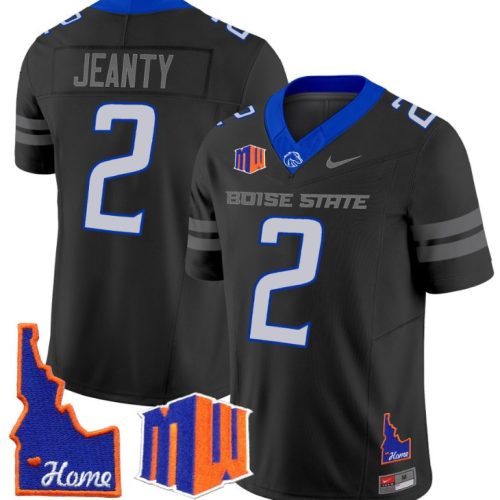 Ashton Jeanty Jersey #2 Boise State Broncos Home Patch Vapor Football Black CDAMWGXV