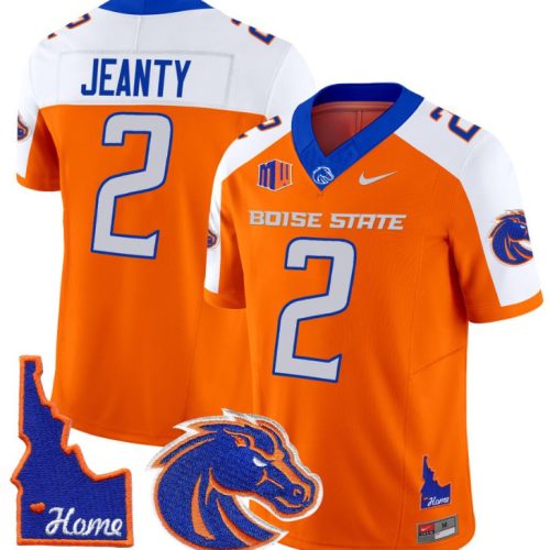 Ashton Jeanty Jersey #2 Boise State Broncos Home Patch Vapor Football Orange Alternate KNHSDGXV