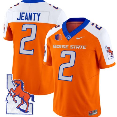 Ashton Jeanty Jersey #2 Boise State Broncos Map Patch Vapor Football Orange Alternate 8FCBXGXV