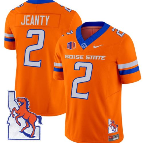 Ashton Jeanty Jersey #2 Boise State Broncos Map Patch Vapor Football Orange P28WIGXV