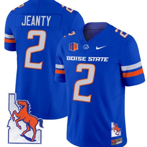 Ashton Jeanty Jersey #2 Boise State Broncos Map Patch Vapor Football Royal YZJB8GXV