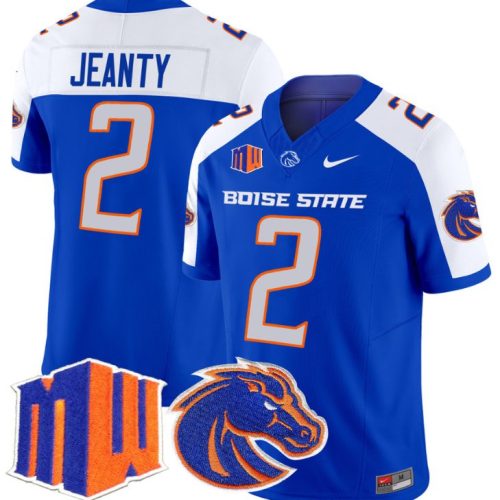 Ashton Jeanty Jersey #2 Boise State Broncos Vapor Limited College Football Stitched Royal Alternate QXEL1GXV