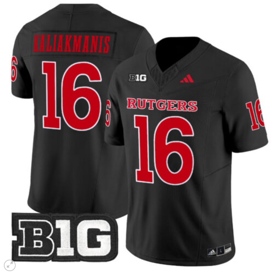 Athan Kaliakmanis Jersey #16 Rutgers Scarlet Knights Vapor Limited Football Black LOHLJGXV
