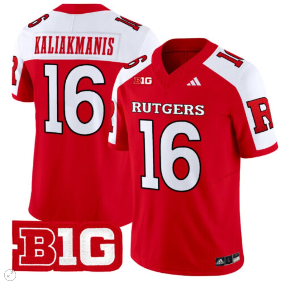 Athan Kaliakmanis Jersey #16 Rutgers Scarlet Knights Vapor Limited Football Red Alternate C2ZWMGXV