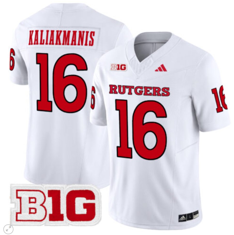 Athan Kaliakmanis Jersey #16 Rutgers Scarlet Knights Vapor Limited Football White 1MO8HGXV