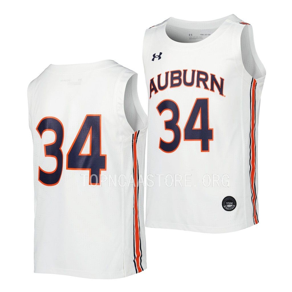 Auburn Tigers Icon Jersey Youth White MJDFSGXV