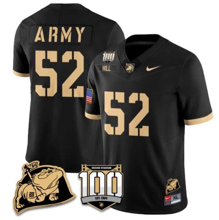 Austin Hill Jersey #52 Army Black Knights Vapor Limited College Football Stitched Black VUHYHGXV