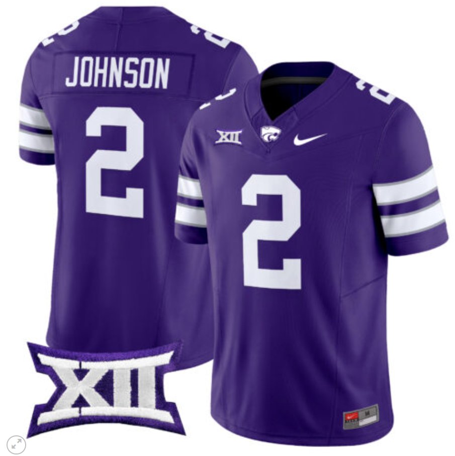 Avery Johnson Jersey #2 Kansas State Wildcats Vapor Limited Football Purple W3HS3GXV