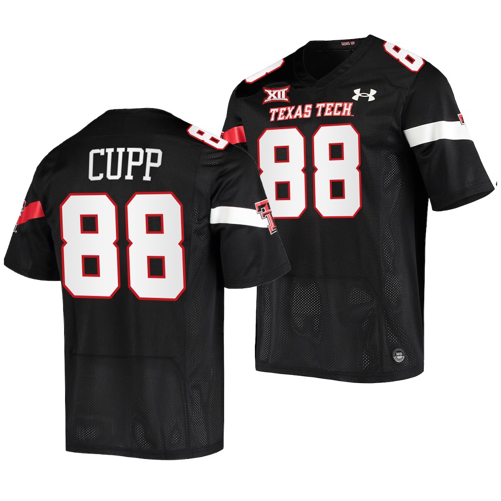Baylor Cupp Texas Tech Red Raiders 2022-23 College Jersey Black #88 Uniform QCIDUGXV