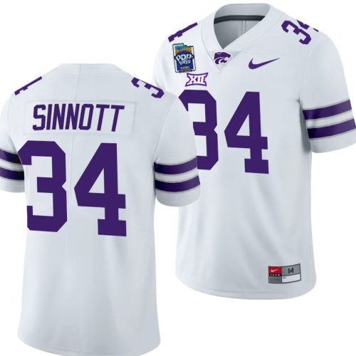Ben Sinnott Jersey #34 Kansas State Wildcats Pop-Tarts Bowl Football White WWJWRGXV