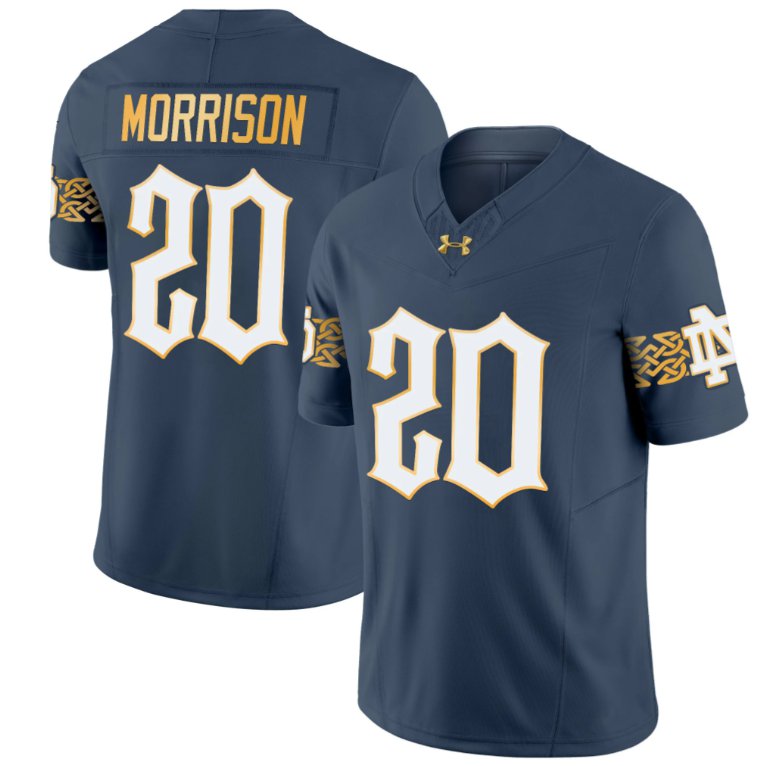 Benjamin Morrison Jersey #20 Notre Dame Fighting Irish Vapor Limited College Football Blue Gray T4EAIGXV