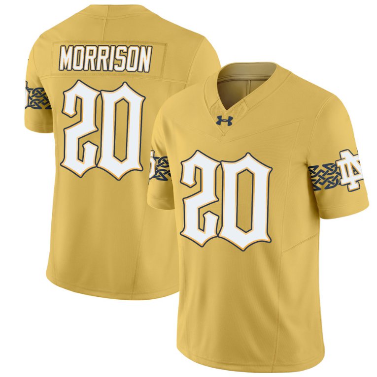 Benjamin Morrison Jersey #20 Notre Dame Fighting Irish Vapor Limited College Football Gold BGCJBGXV