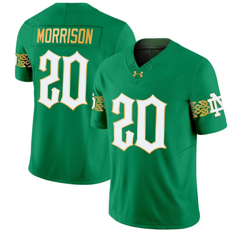 Benjamin Morrison Jersey #20 Notre Dame Fighting Irish Vapor Limited College Football Green HNTQVGXV