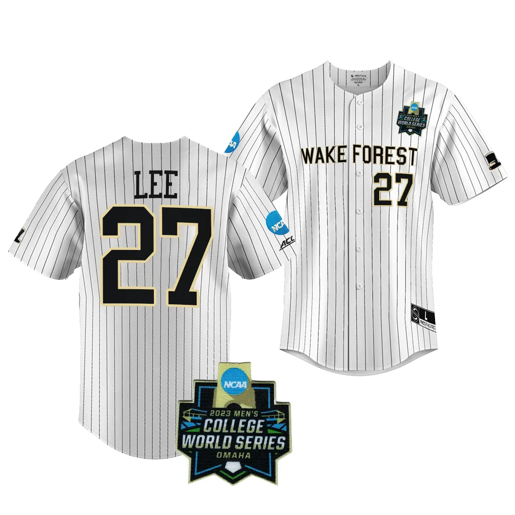 Bennett Lee Wake Forest Demon Deacons #27 White College World Series Jersey ITATHGXV