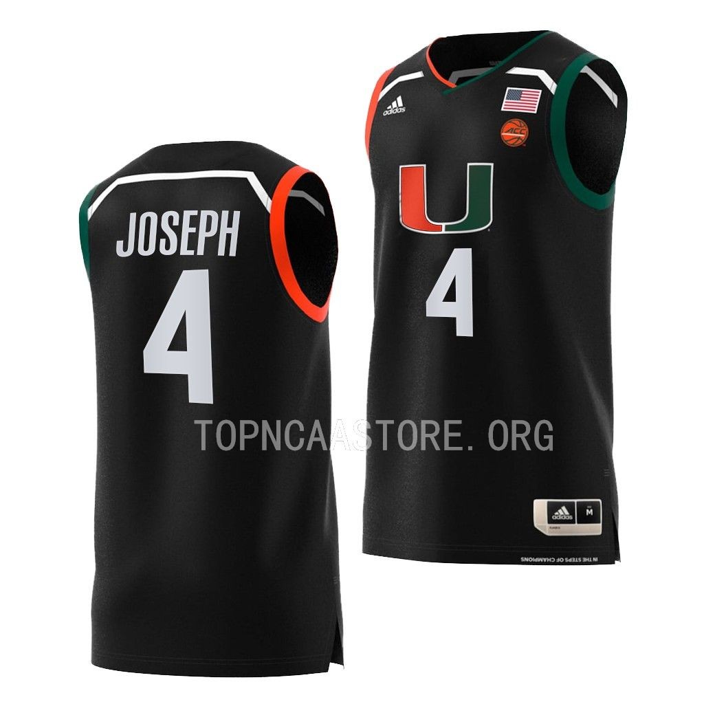 Bensley Joseph Miami Hurricanes #4 Black Jersey Swingman UAWOSGXV