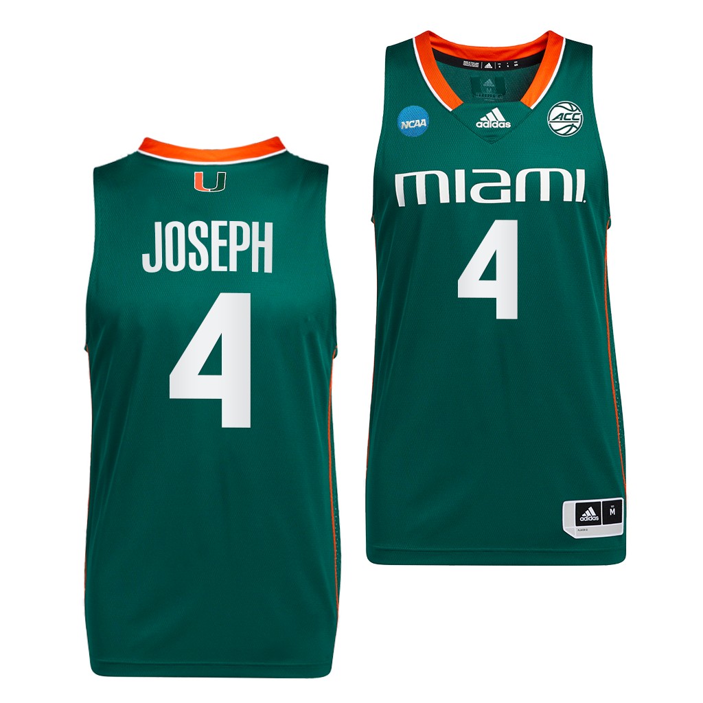 Bensley Joseph Miami Hurricanes March Madness Green Mens Jersey #4 O6SY7GXV