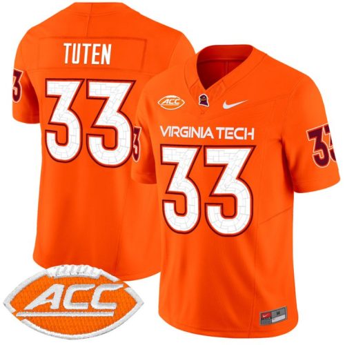 Bhayshul Tuten Jersey #33 Virginia Tech Hokies Vapor Limited College Football Orange MTRJOGXV