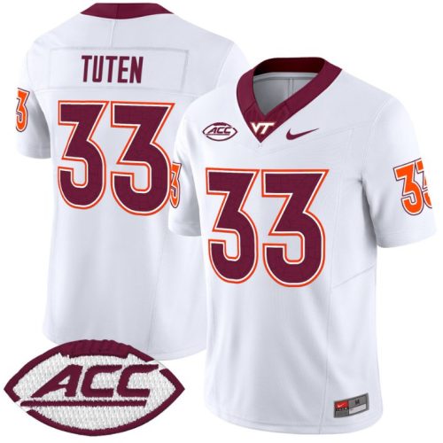 Bhayshul Tuten Jersey #33 Virginia Tech Hokies Vapor Limited College Football White R4N95GXV
