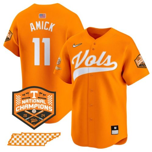Billy Amick Jersey #11 Tennessee Volunteers Baseball Champions Vapor Premier Limited Orange KV5JWGXV