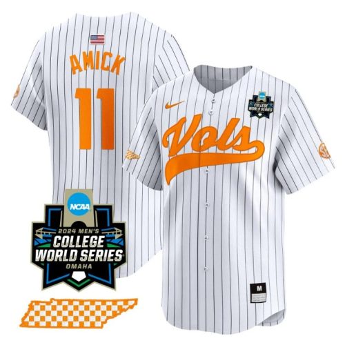 Billy Amick Jersey #11 Tennessee Volunteers College World Series College Baseball Pinstripe DKEKYGXV