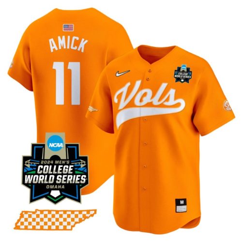 Billy Amick Jersey #11 Tennessee Volunteers College World Series College Baseball Stitched Orange HZ2XQGXV