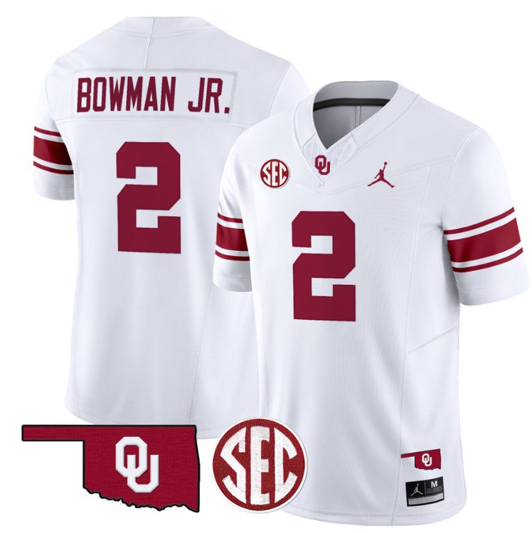 Billy Bowman Jr Jersey #2 Oklahoma Sooners Football Throwback Vapor Limited Stitched White TL1KIGXV